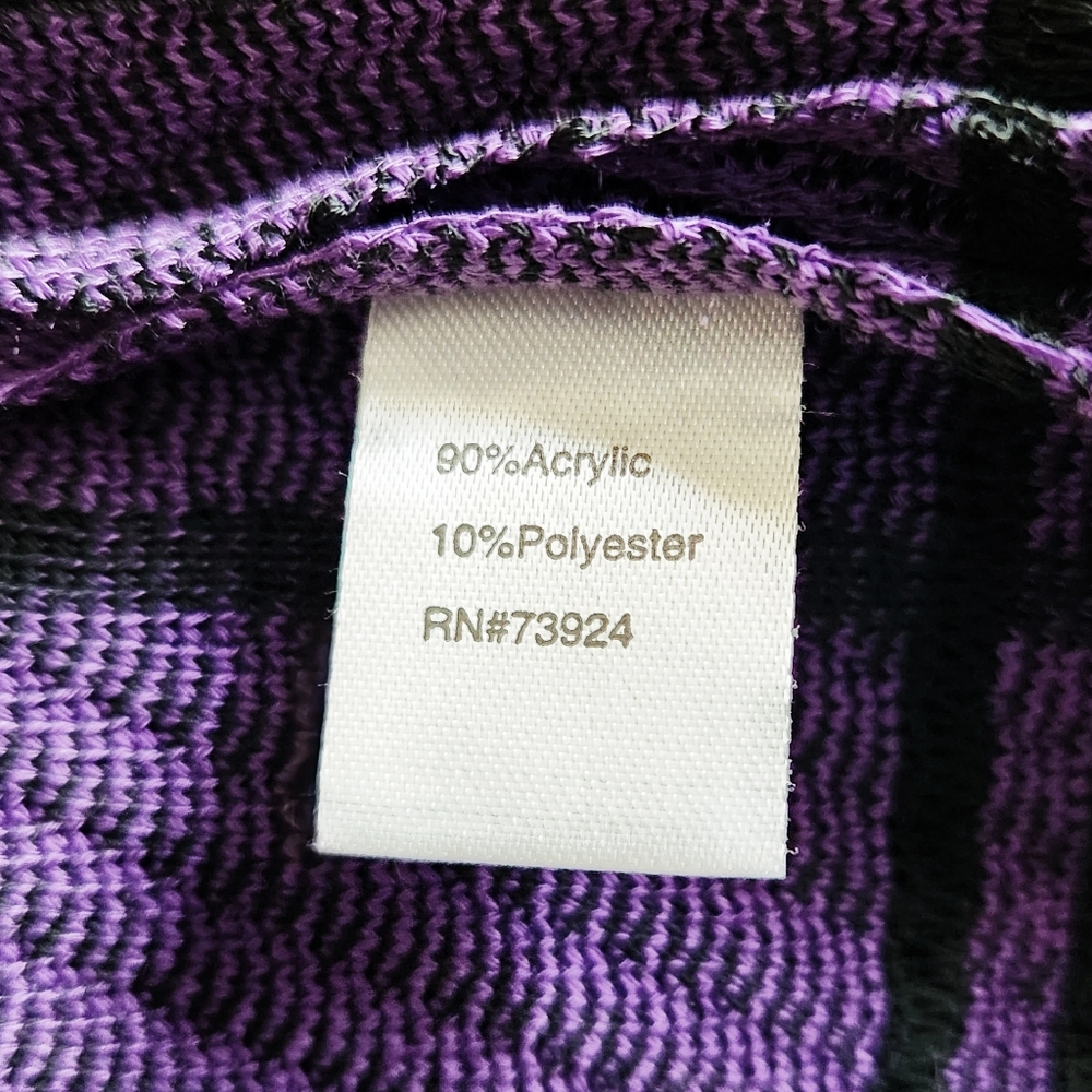 Ming Wang Women's Purple Black Plaid Open Front Cardigan Sweater Size Small - Picture 5 of 8